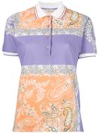 Etro Square Print Polo Shirt, Women's, Size: 46, Cotton/spandex/elastane