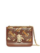 Burberry Medium Monogram Appliqué Leather Tb Bag - Brown