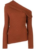 Roberto Cavalli Asymmetric Knitted Top - Brown