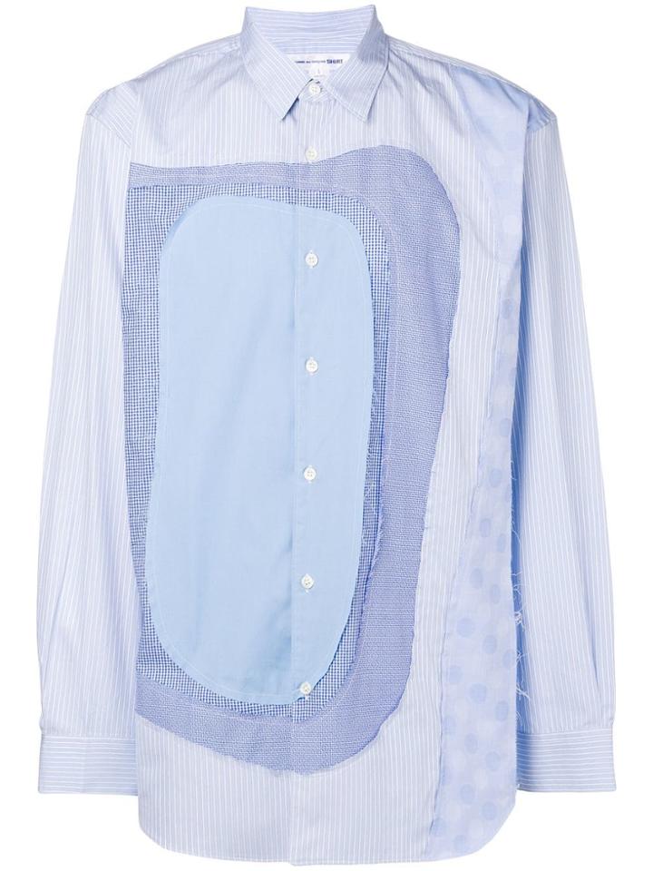 Comme Des Garçons Shirt Multi-panel Patchwork Shirt - Blue