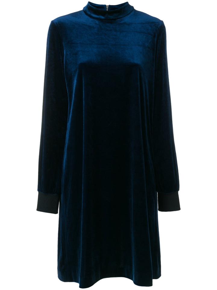 Sonia By Sonia Rykiel Long Sleeved Velvet Dress - Blue