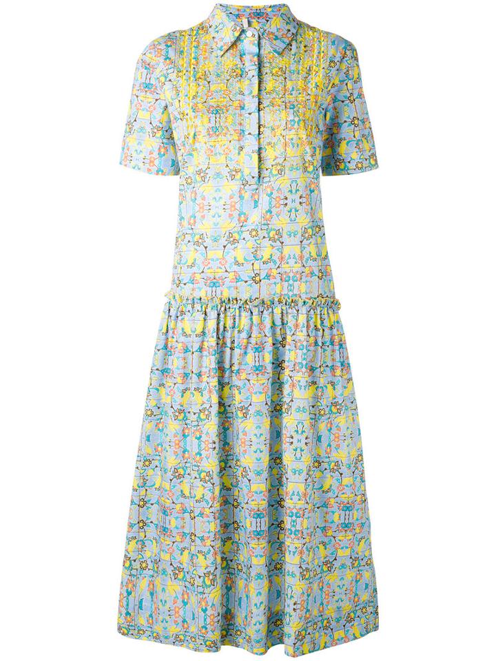 Miahatami - Floral Print Shirt Dress - Women - Cotton - 42, Yellow, Cotton