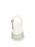 Jil Sander Cream Market Small Bead-embellished Mesh Tote Bag - Green