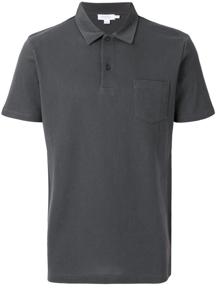 Sunspel Chest Pocket Polo Shirt - Grey