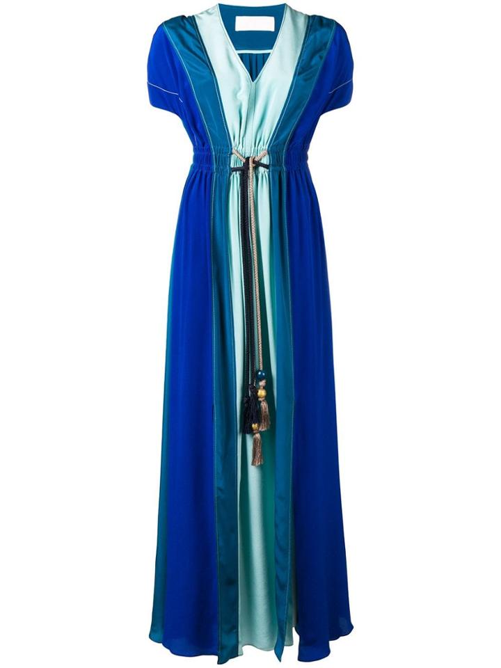 Peter Pilotto Contrast Flared Maxi Dress - Blue