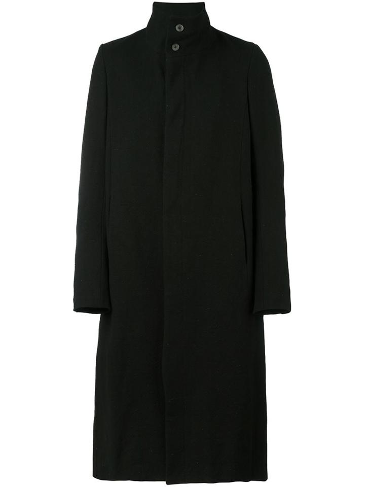 Poème Bohémien Single Breasted Coat, Men's, Size: 48, Black, Cotton/linen/flax/polyamide/virgin Wool