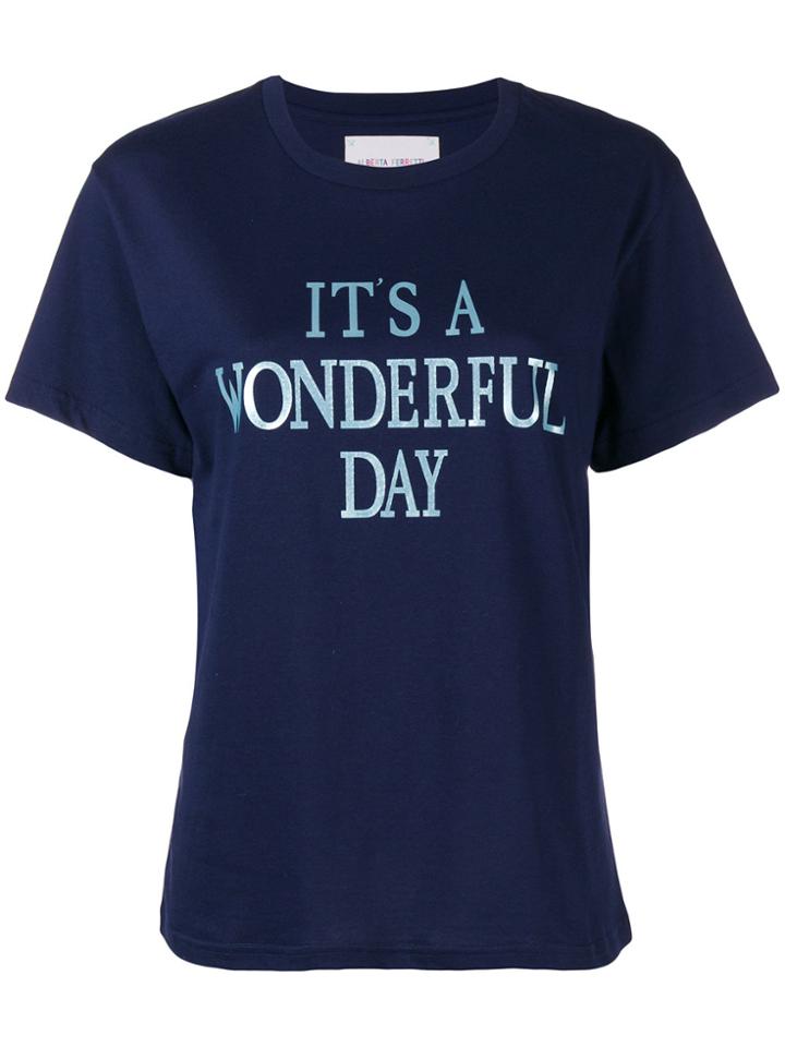 Alberta Ferretti It's A Wonderfull Day T-shirt - Blue