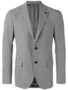 Lardini - Houndstooth Pattern Blazer - Men - Cotton/linen/flax/polyester/viscose - 56, Grey, Cotton/linen/flax/polyester/viscose