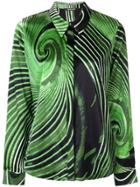 Roberto Cavalli Printed Concealed Front Shirt - Green