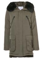 Derek Lam 10 Crosby Fox Fur Trim Parka - Green