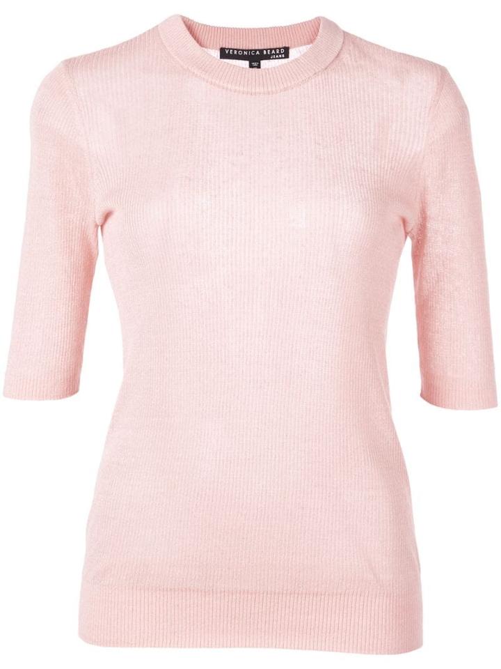 Veronica Beard Fitted Dean Top - Pink