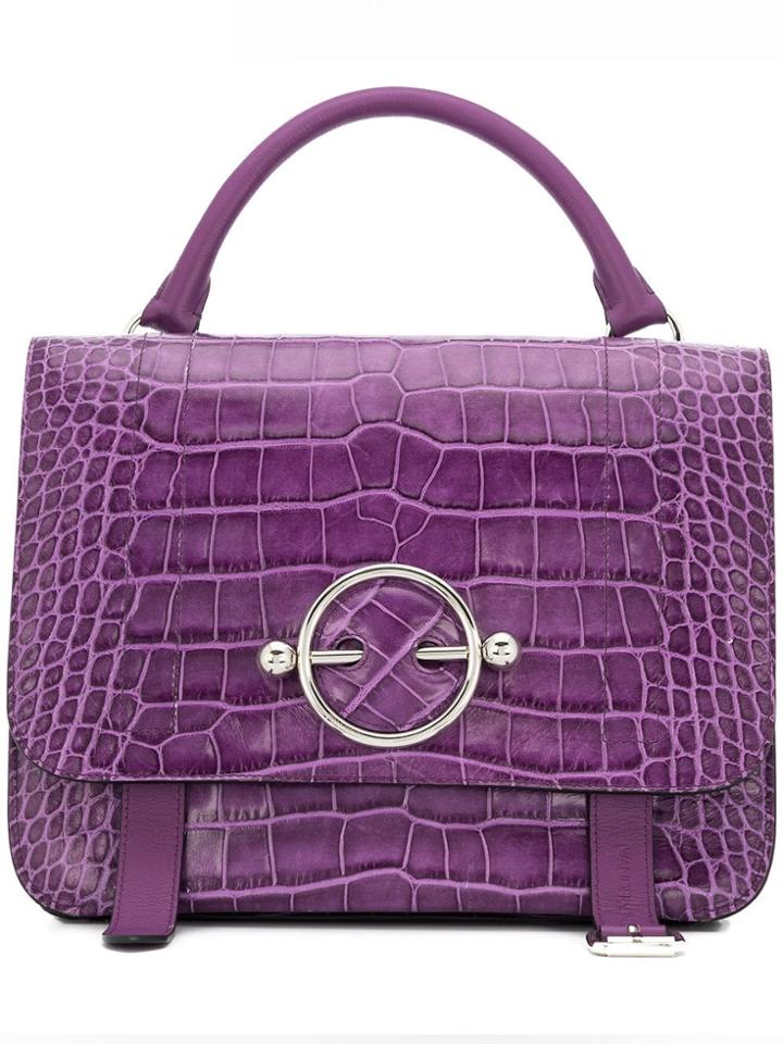 Jw Anderson Large Disc Satchel Bag - Pink & Purple