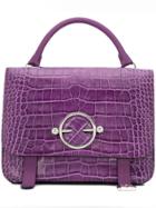 Jw Anderson Large Disc Satchel Bag - Pink & Purple