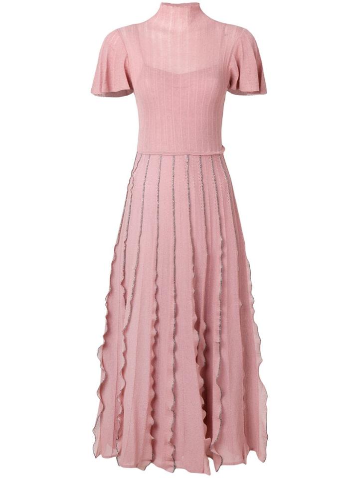 Red Valentino Ruffled Knitted Dress - Pink