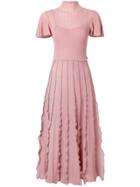 Red Valentino Ruffled Knitted Dress - Pink