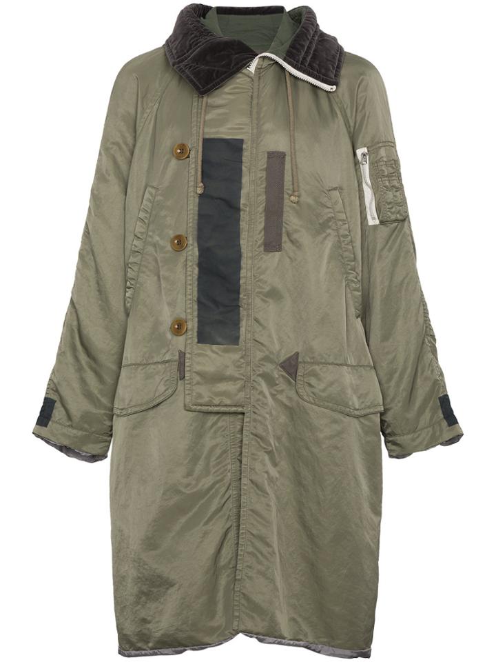 Sacai Ma-1 Long Coat - Green