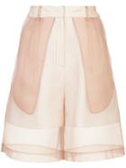 Kimhekim Wide-leg Organza Shorts - Nude & Neutrals