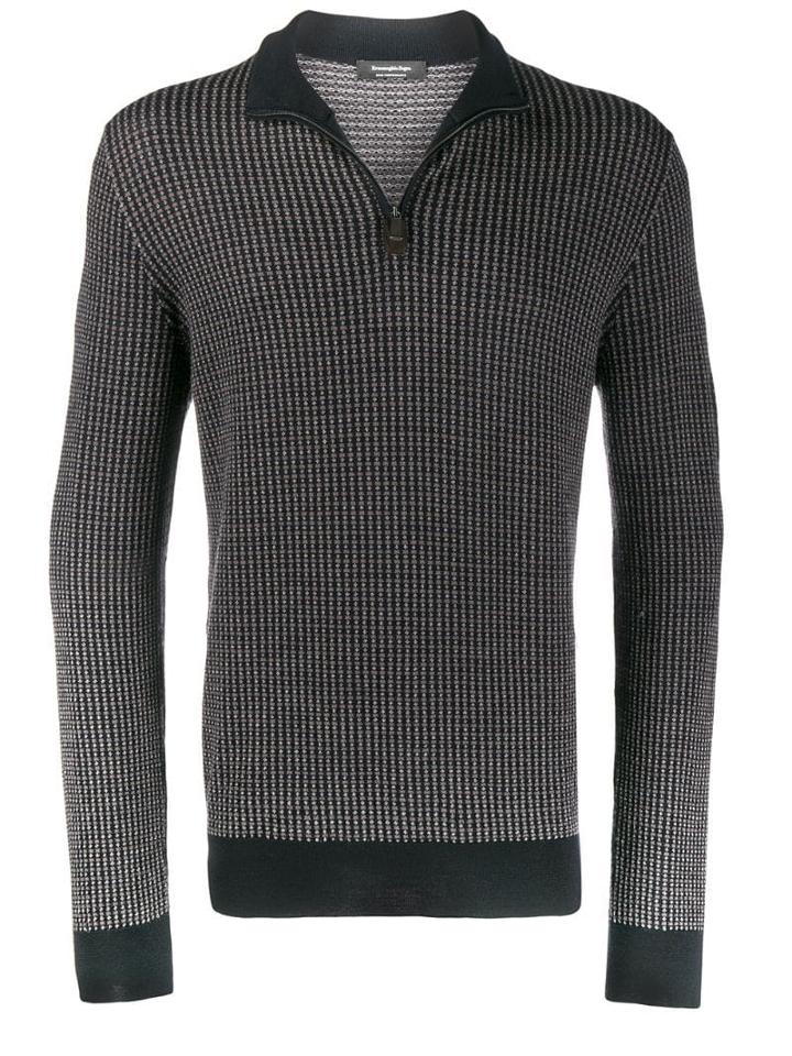 Ermenegildo Zegna Geometric Pattern Jumper - Blue