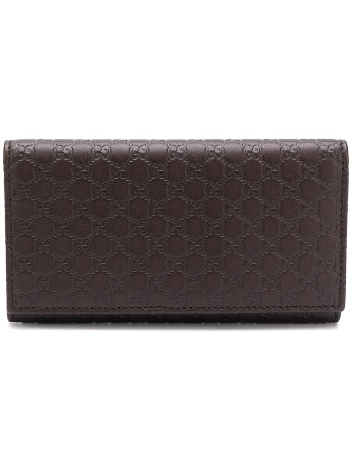Gucci Signature Foldover Wallet - Brown
