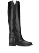 Via Roma 15 Flat Knee Length Boots - Black