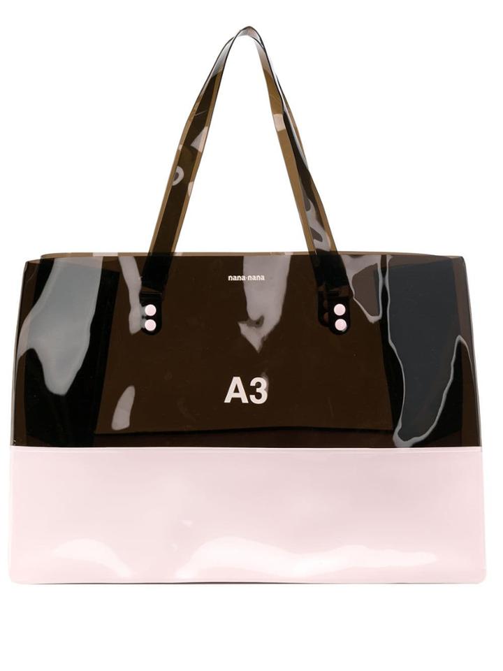 Nana-nana A4 Colour Block Tote - Black