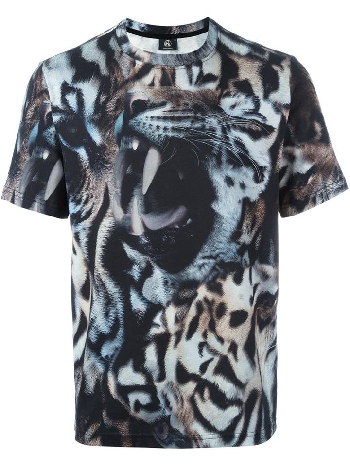 Ps By Paul Smith Animal Print T-shirt, Men's, Size: Medium, Black, Cotton