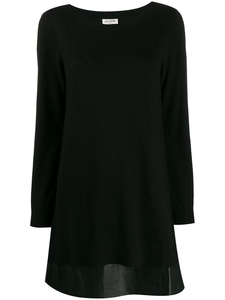 Twin-set Faux Leather-panelled Dress - Black