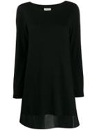 Twin-set Faux Leather-panelled Dress - Black