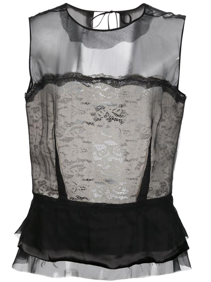 Maison Margiela Sheer Peplum Blouse