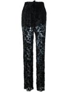 Etro Sheer Trousers, Women's, Size: 40, Black, Silk/viscose/polyamide