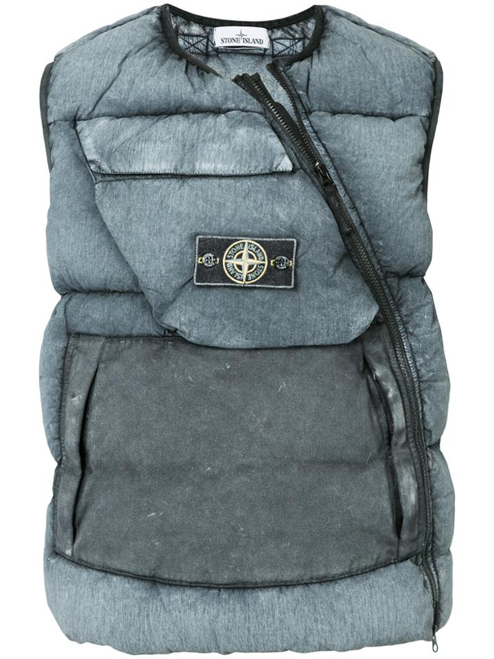 Stone Island Frost Effect Tela Down Vest - Grey