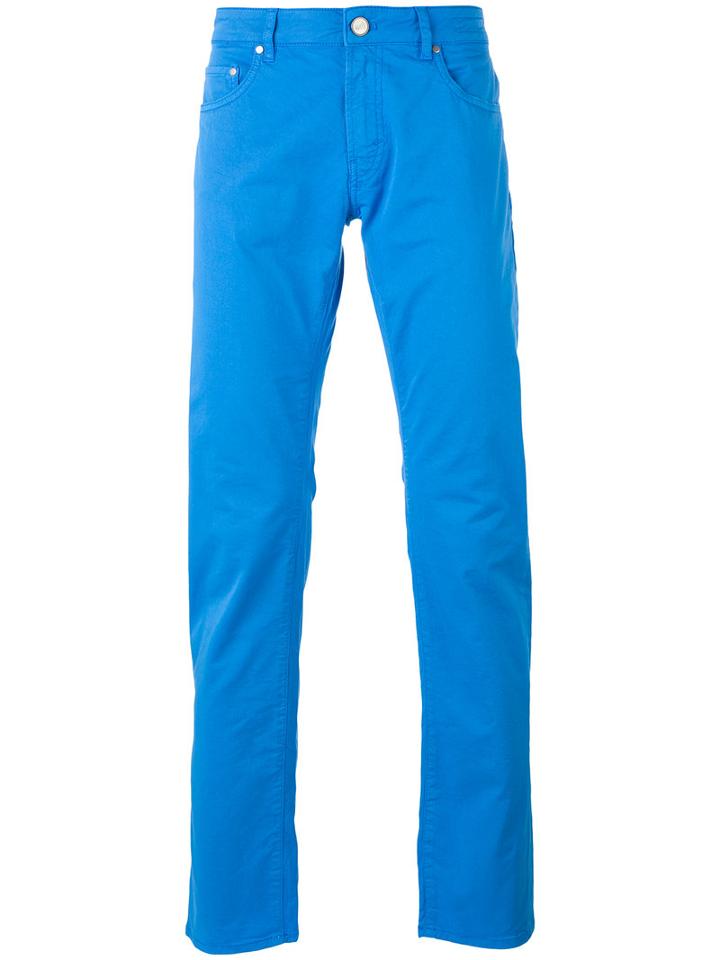 Pt01 - Slim-fit Trousers - Men - Cotton/spandex/elastane - 36, Blue, Cotton/spandex/elastane