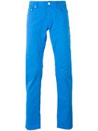 Pt01 - Slim-fit Trousers - Men - Cotton/spandex/elastane - 36, Blue, Cotton/spandex/elastane