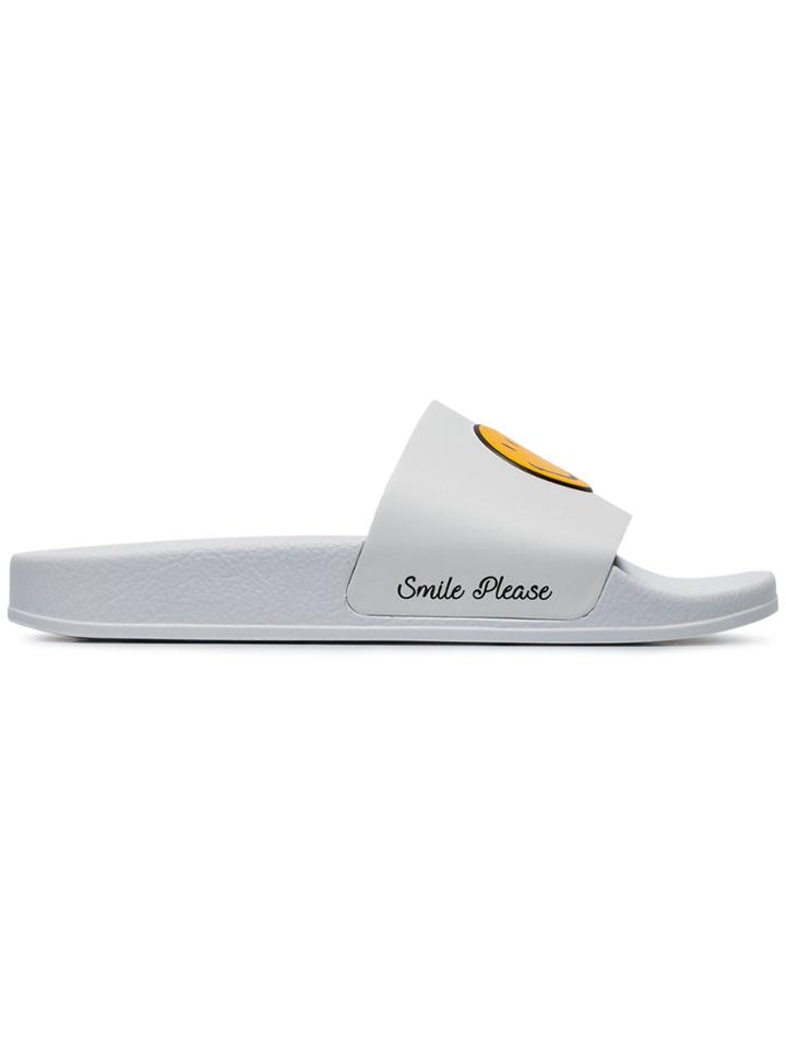 Joshua Sanders Smile Logo Pool Sliders - White