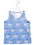 Caroline Bosmans Poly Stripe Superman Tank Top, Girl's, Size: 6 Yrs, Blue