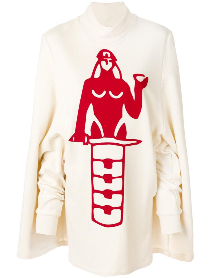 Situationist Graphic Oversized Sweater - Nude & Neutrals