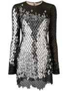 Balmain Mirror Sequin Mini Dress - Black