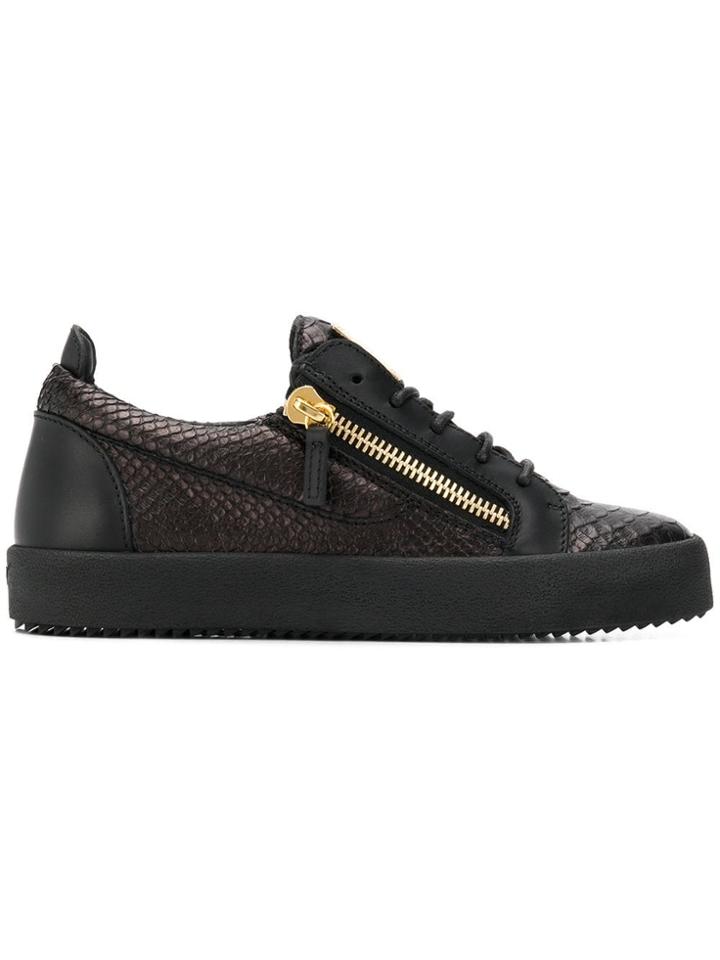 Giuseppe Zanotti Design Nicki Snake-effect Sneakers - Black