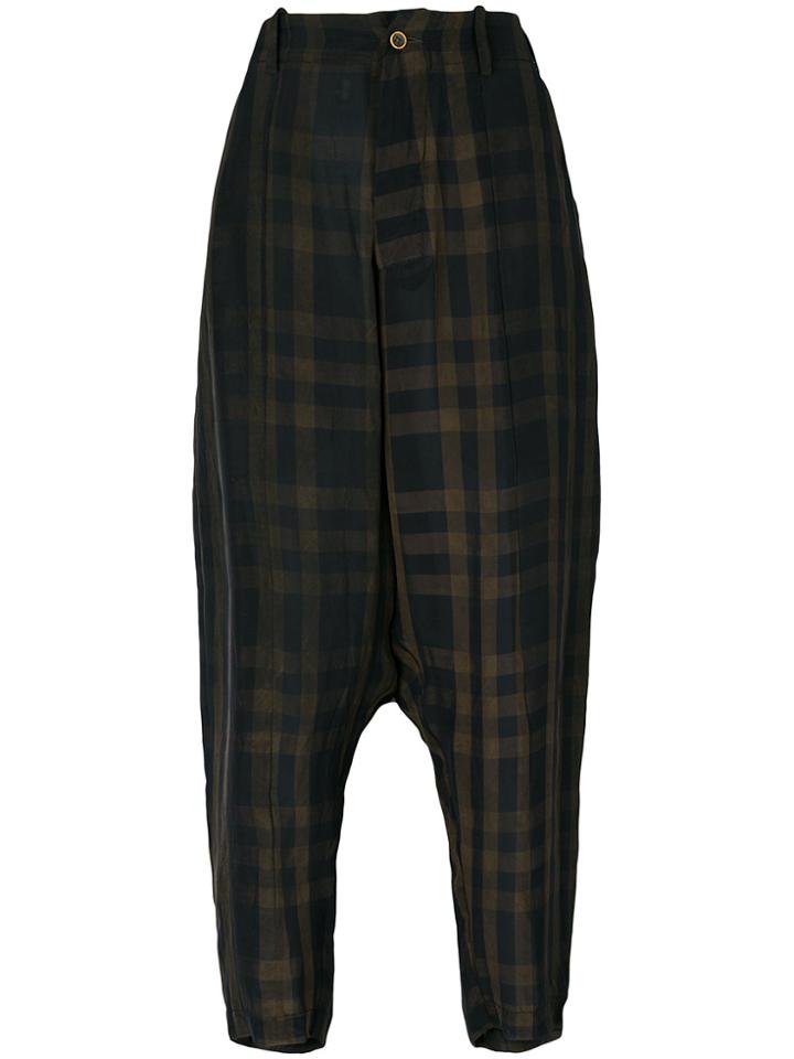 Uma Wang Check Pattern Trousers - Brown
