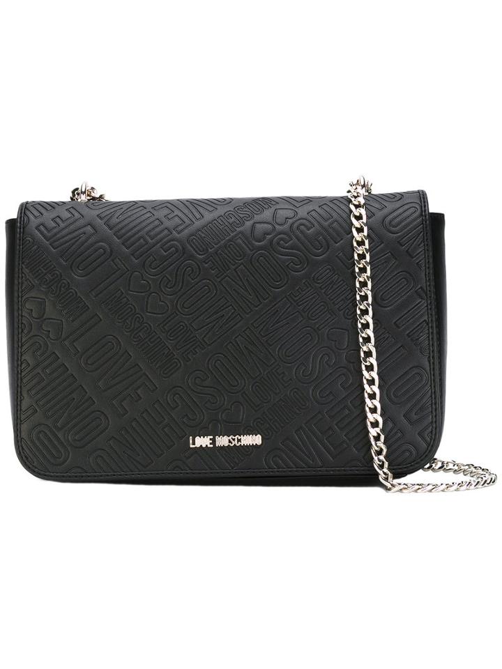 Love Moschino - Logo Embossed Shoulder Bag - Women - Polyurethane - One Size, Black, Polyurethane