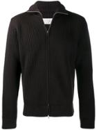 Maison Margiela Ribbed Knit Zipped Cardigan - Brown