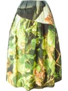 Simone Rocha Printed Full Skirt, Women's, Size: 8, Green, Cotton/elastodiene/pbt Elite/nylon