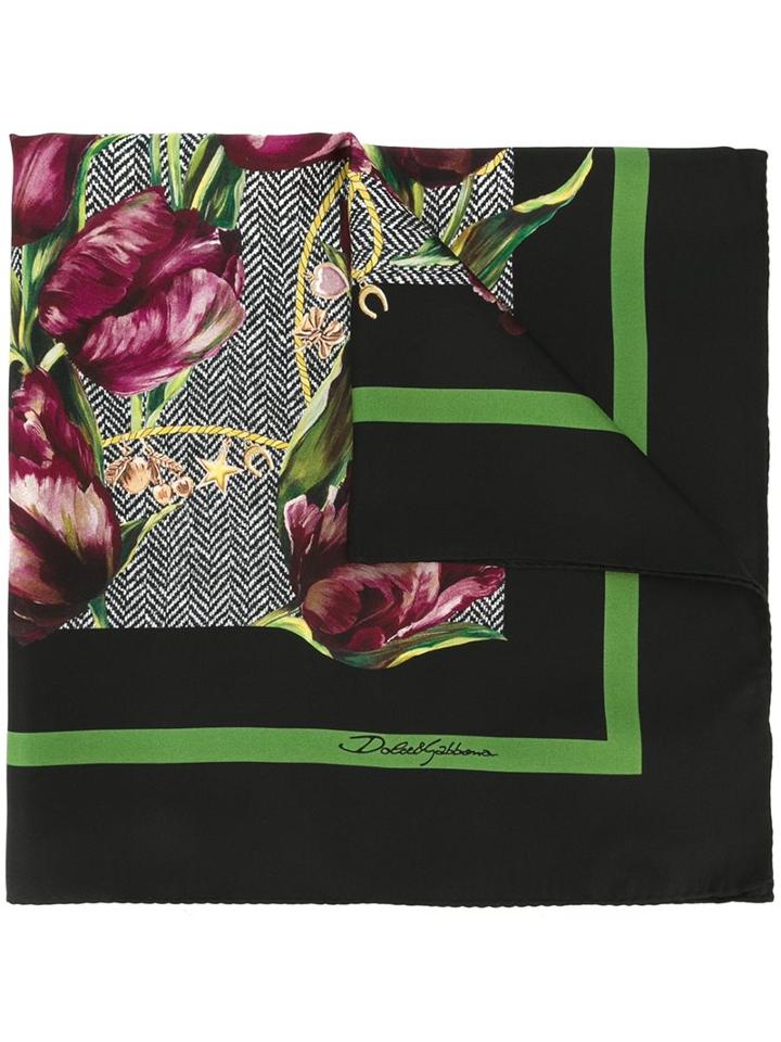 Dolce & Gabbana Tulip Print Foulard