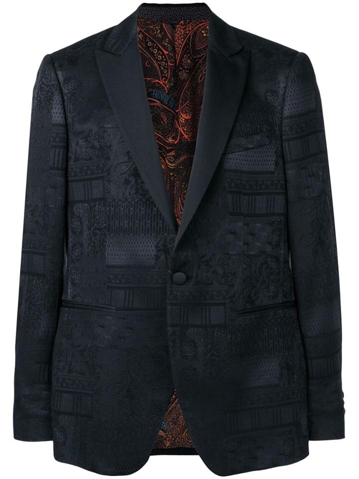 Etro Jacquard Collage Blazer - Black