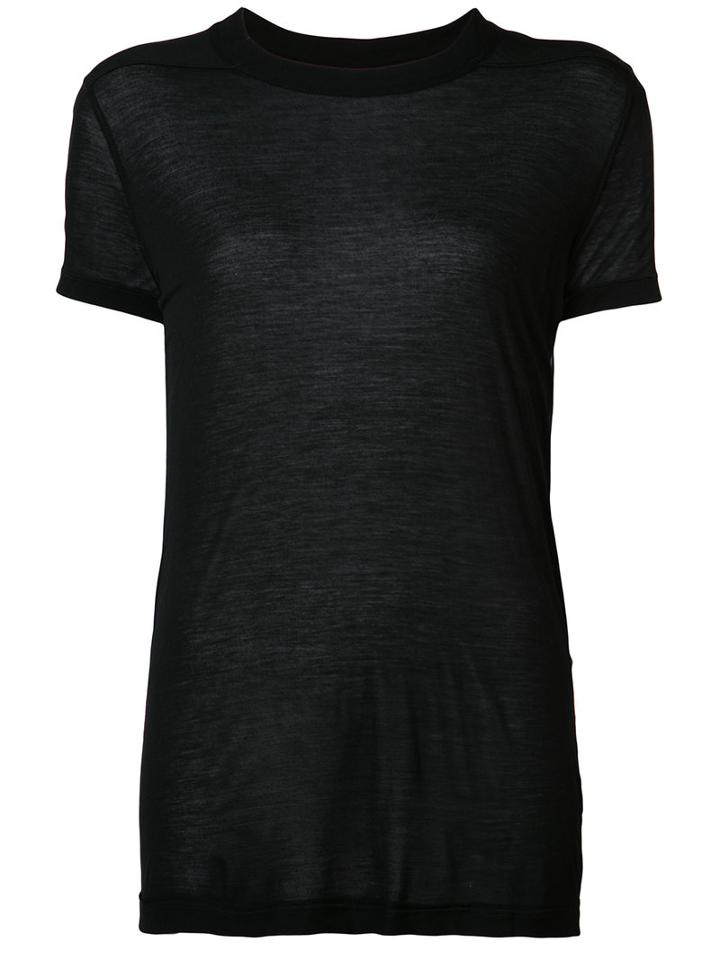 Semi-sheer Round Neck T-shirt - Women - Viscose - S, Black, Viscose, Rick Owens Drkshdw
