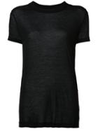 Semi-sheer Round Neck T-shirt - Women - Viscose - S, Black, Viscose, Rick Owens Drkshdw