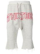 R13 Ripped Three-quarter Length Shorts - Grey