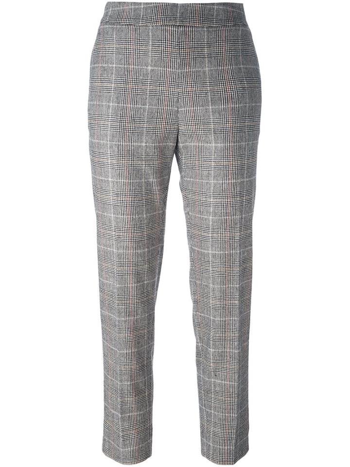 I'm Isola Marras Plaid Cropped Trousers, Women's, Size: 40, Black, Acrylic/polyester/spandex/elastane/other Fibers