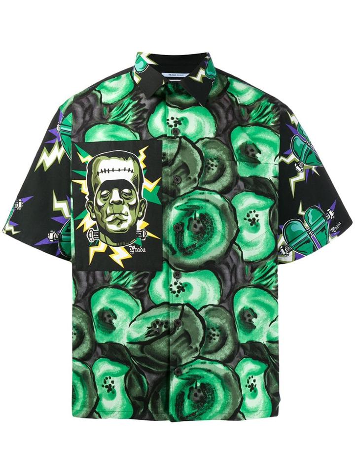 Prada X Frankenstein Universal Monster Print Shirt - Green