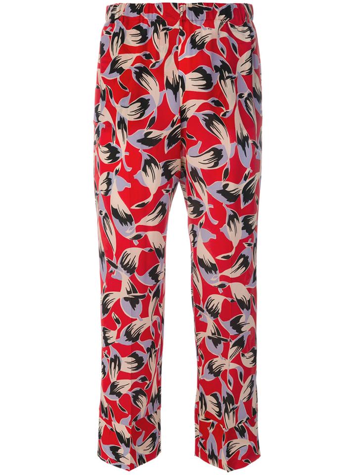 No21 Printed Cropped Trousers - Red